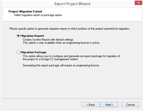 Migration/Export eines Projekts