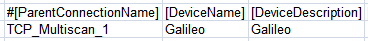 Galileo Devices Section (When Not Used Fields Are Collapsed)
