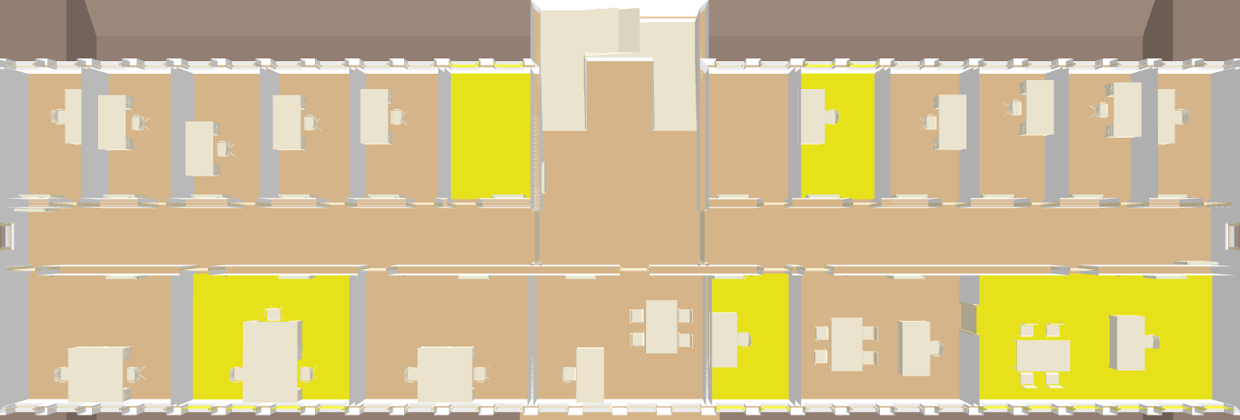 Stockwerkübersicht Raumbeleuchtungszustand