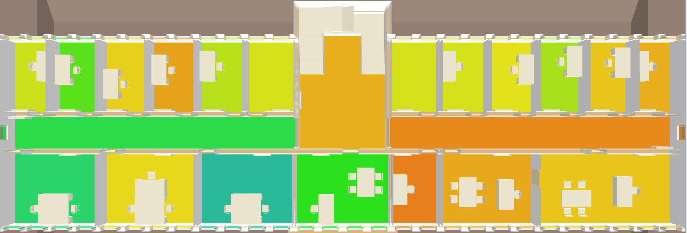 Stockwerkübersicht Temperatur