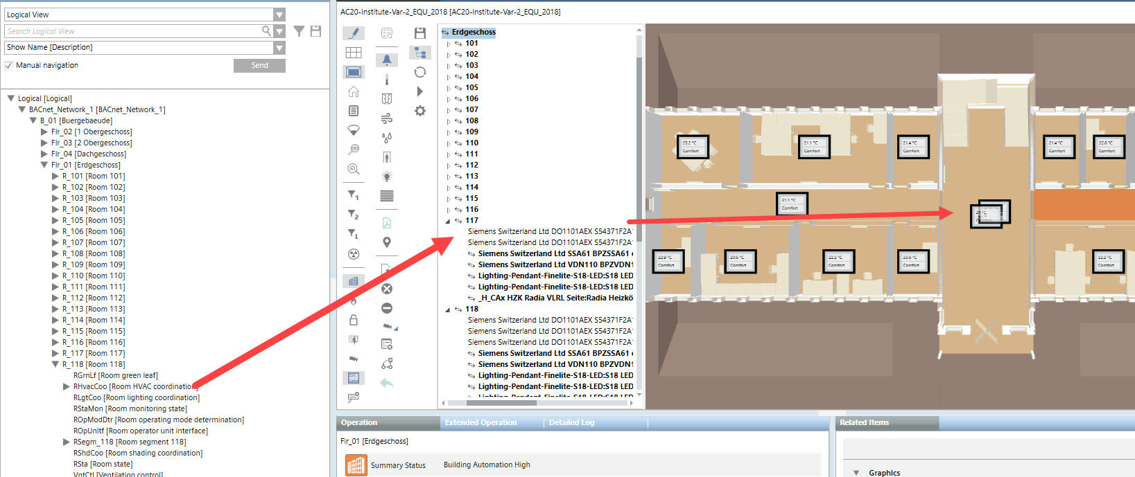Zwei Raumwertanzeigen in einem Raum