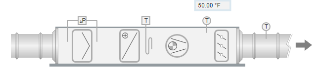 2D+ Lüftungsanlage mit grauen Kanälen