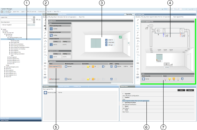 Raumapplikation mit mehreren Segmenten