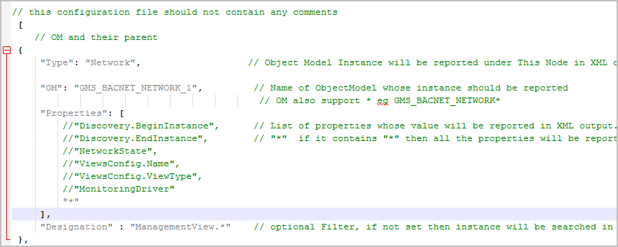 Abschnitt Network in der Datei IBaseSampleConfiguration