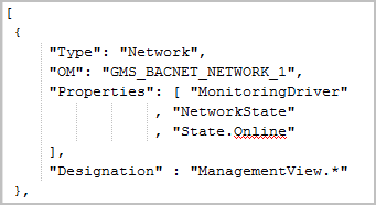 Abschnitt Network in der Datei IBaseConfiguration für die Dritt-BACnet-Erweiterung