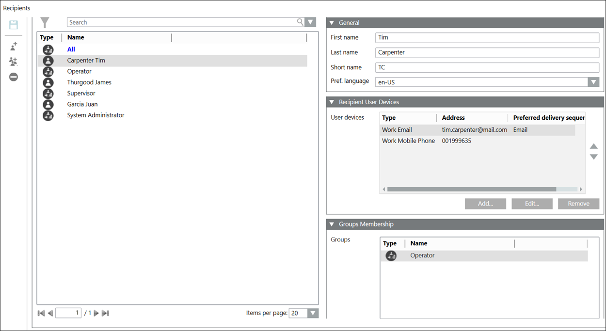 Überblick über Empfänger 
