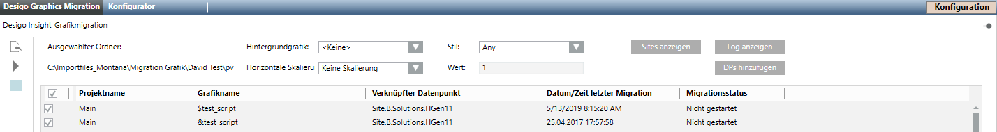 Basisgrafik für die Migration wählen