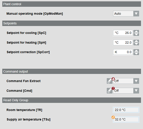 Anlagenbedientableau
