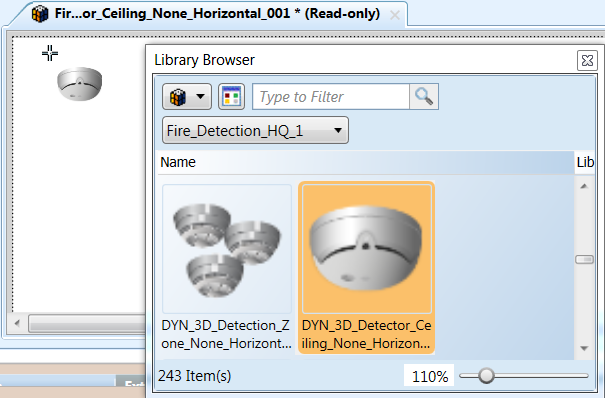 Auswahl eines Brandmeldesymbols
