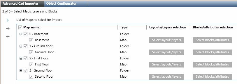 Page 2: Select Maps, Layouts and Blocks