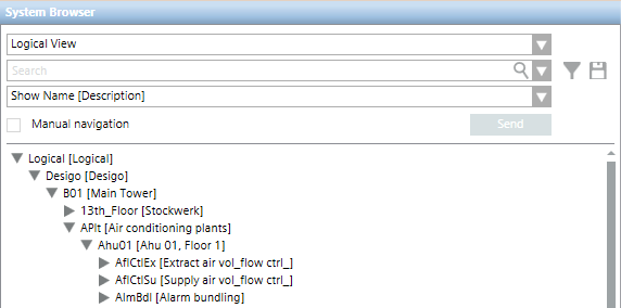 Technische Sicht im System Browser