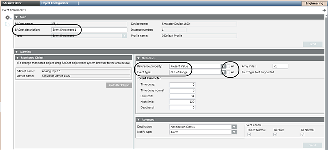 Standardeigenschaften für Ereignisregistrierungsobjekte