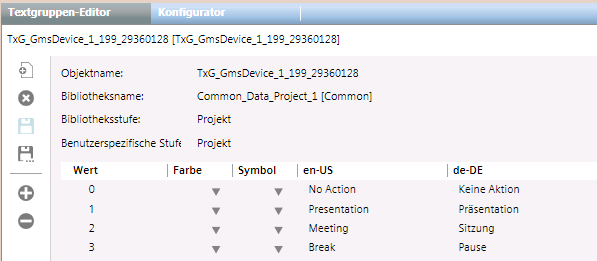 Textgruppe für Szenen