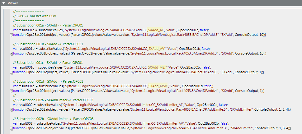 Script Example for SXAdd