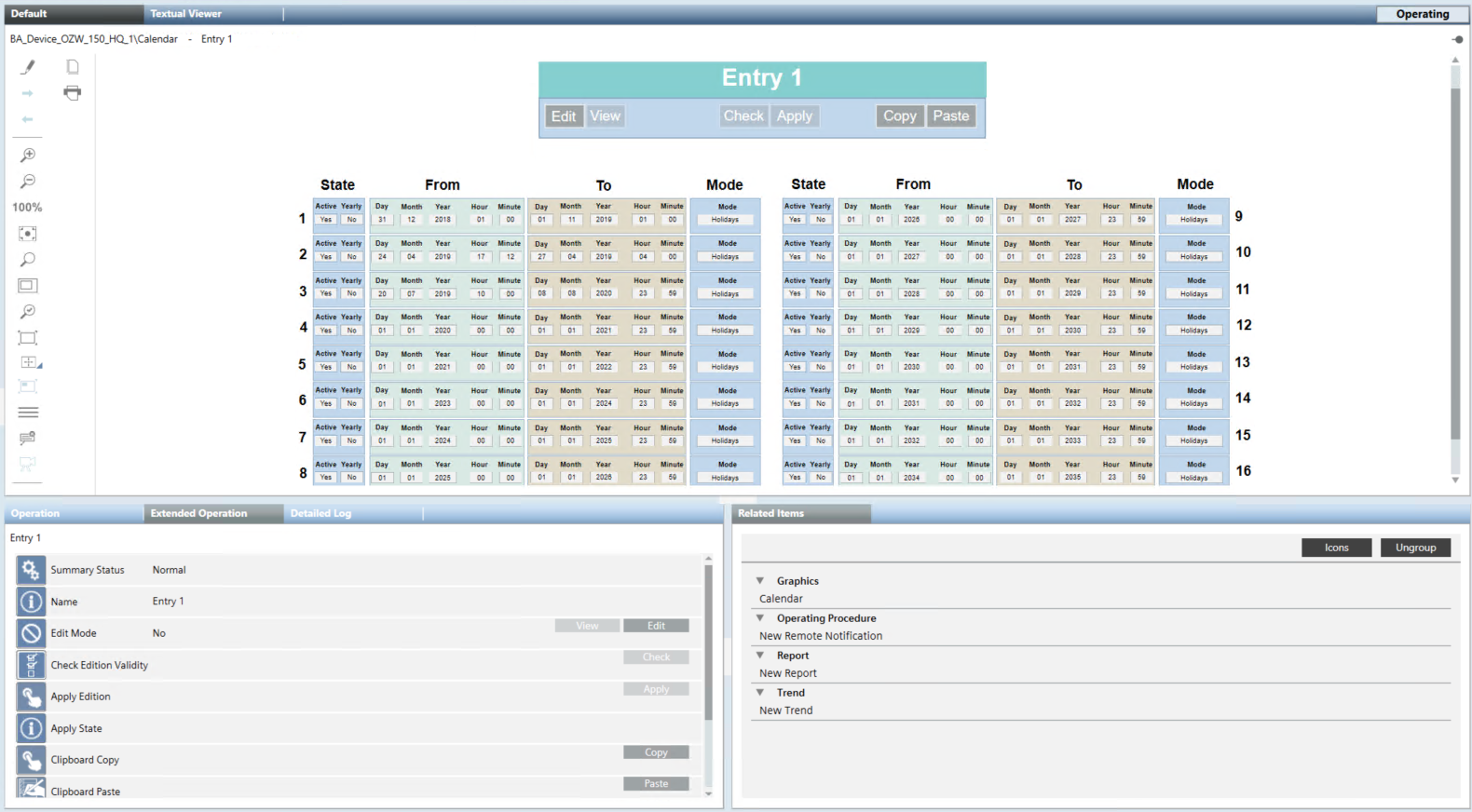 OZW Calendar Commands