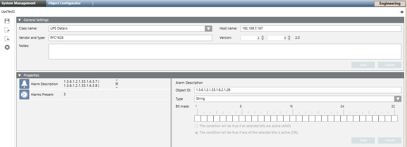 Example of RFC1628 UPS Device Configuration
