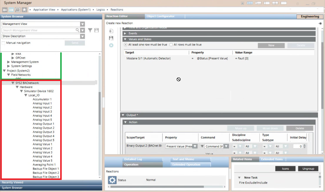 Reaktion auf System 1: Abgelehnter Trigger von System 2 