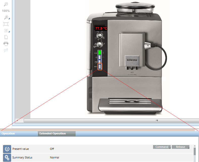 Kaffeemaschine ein- bzw. ausschalten 