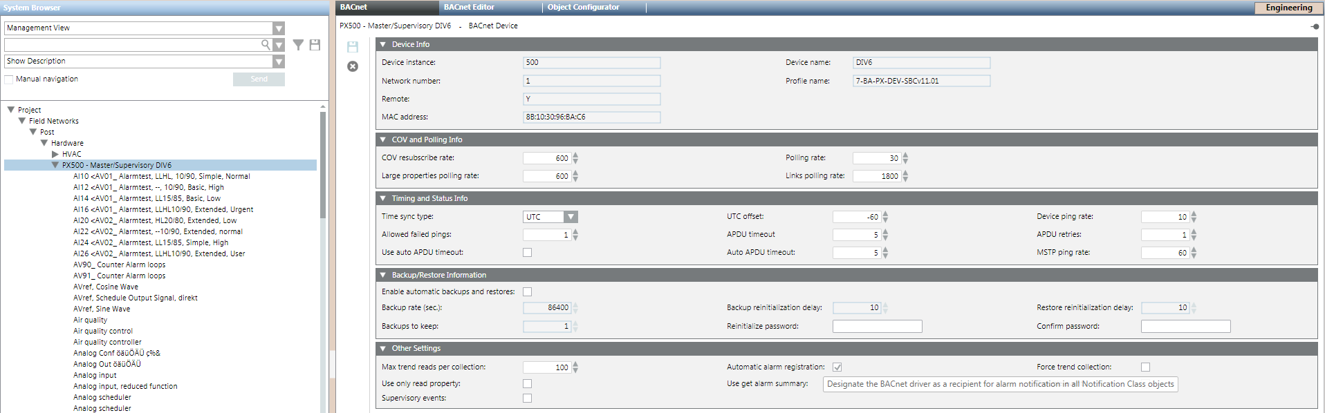 Desigo Automation im System Browser
