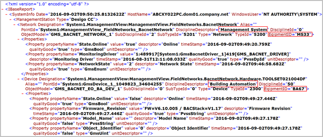 Report with Multiple Disciplines having Different Equipment IDs