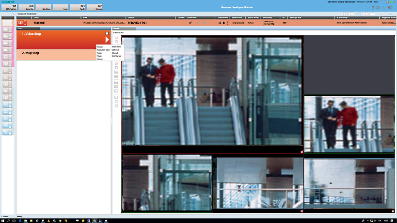 Videomassnahme in der geführten Alarmbearbeitung