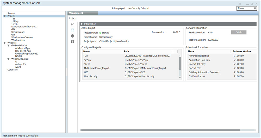 Management Tab on FEP Installation