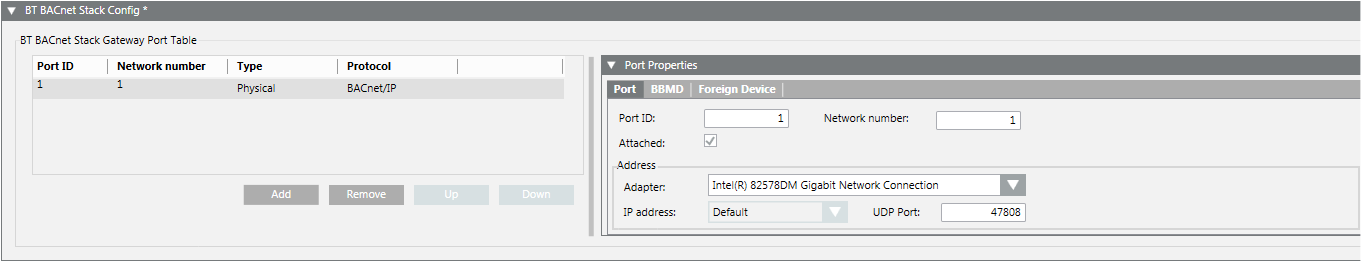 BACnet Stack-Konfiguration