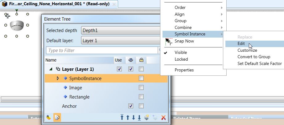 Die Bearbeitung der Symbolinstanz