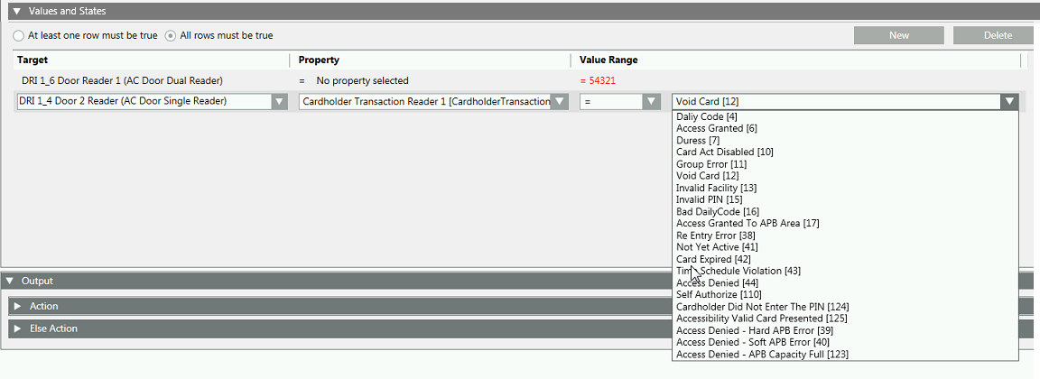 Possible Values of the Cardholder Transaction Property