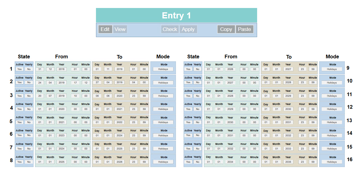 Example of OZW Calendar