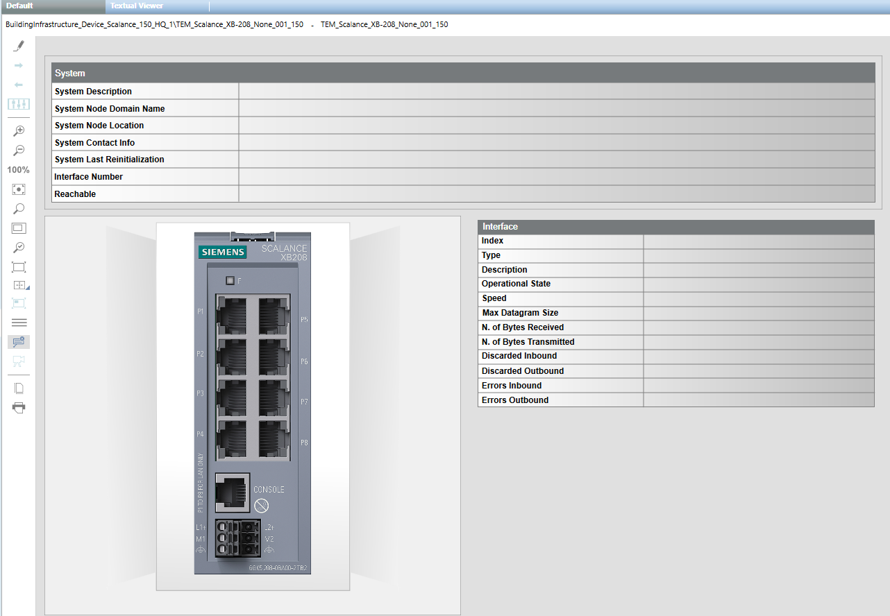 Grafische Darstellung der Scalance XB-208 im Bedienmodus