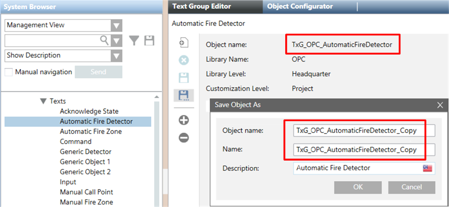 Text Groups Are Copied with a Different Name