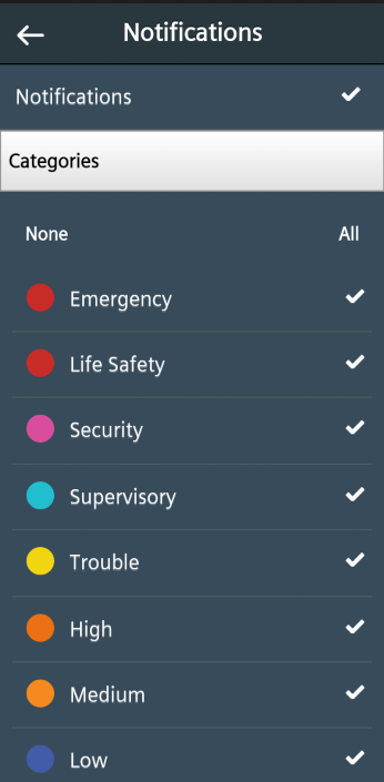 Kategoriefilter für Meldungen der Mobile App