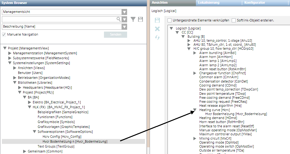 Heizkurvenkonfiguration zuweisen