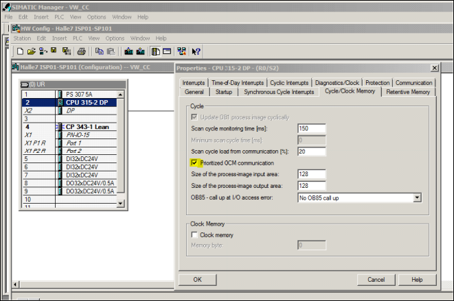 Change the Priority of the CPU to B&B in SIMATIC Manager