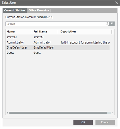 Benutzer von der aktuellen Station auswählen