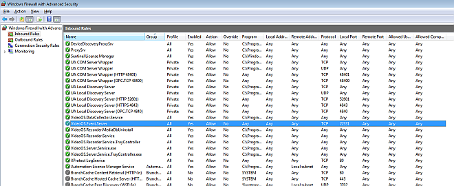 Firewall Inbound Rules for VMS