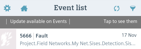 Aktualisierung Alarmliste